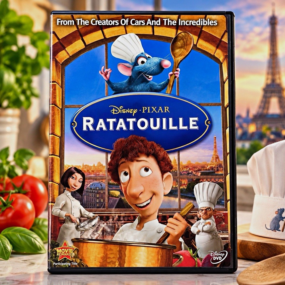 Disney Pixar Ratatouille DVD 2007 Animated Movie Patton Oswalt Tested Plays